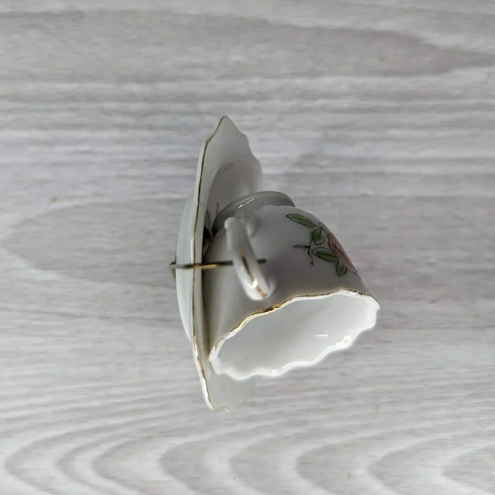 Vintage Miniature Floral Tea Cup & Saucer